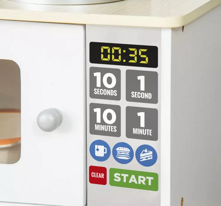 Pegatina juguete botones de color para microondas de juguete - TenVinilo