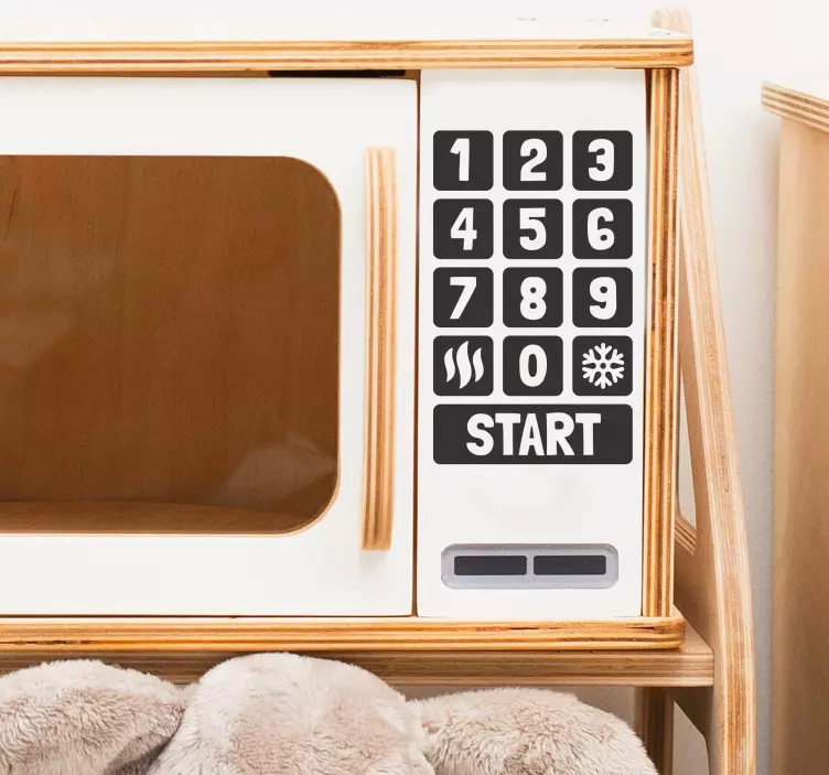 Pegatina juguete botones de microondas de juguete - TenVinilo