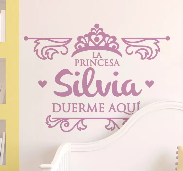 Pegatina personalizada princesa duerme - TenVinilo