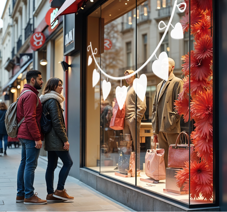 Pegatina San Valentín corazones de semicírculo - TenVinilo
