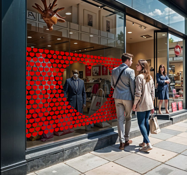 Pegatina San Valentín patrón de corazones - TenVinilo