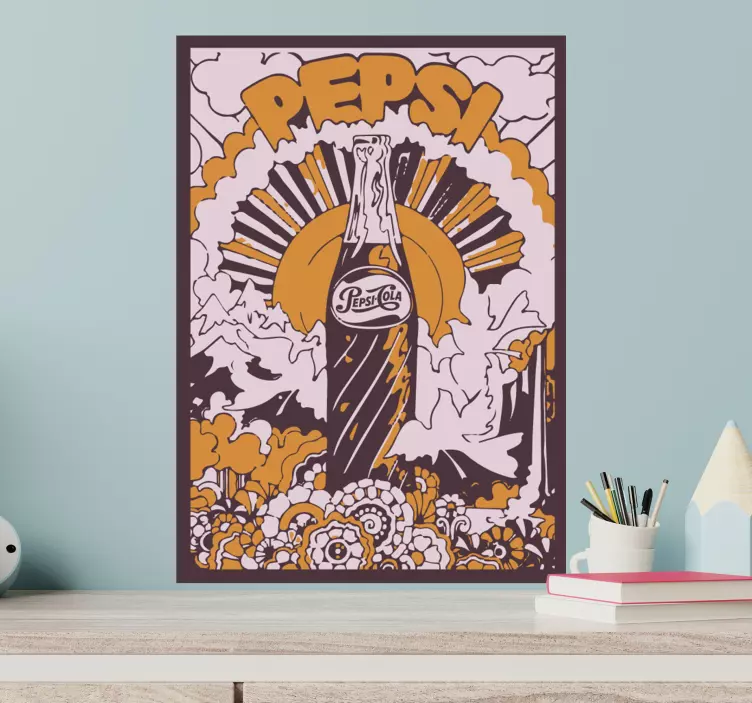 Vinilo vintage Diseño de pepsi cola 70s - TenVinilo