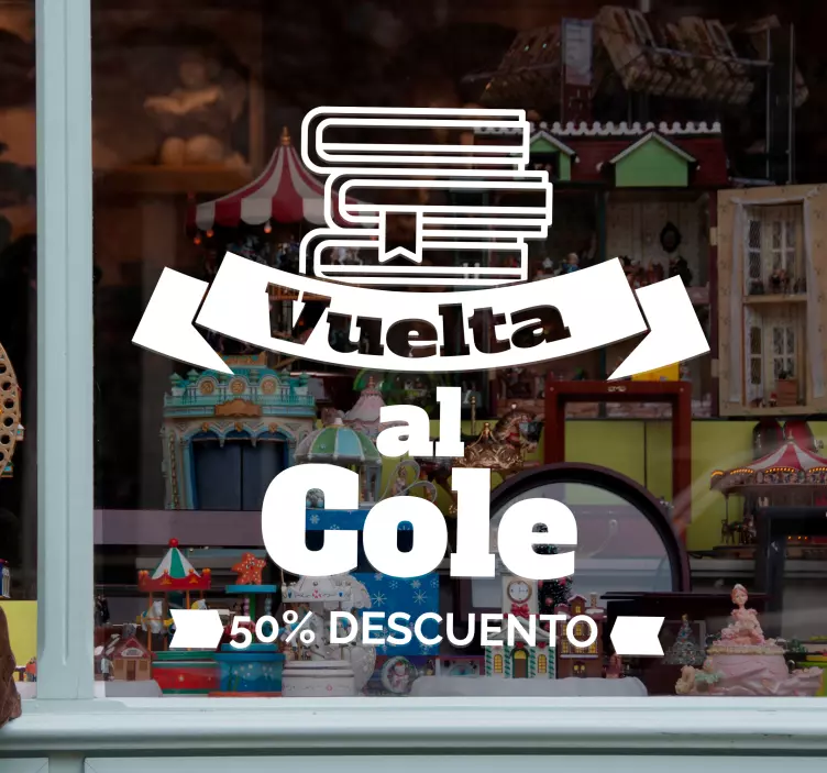 Pegatina vuelta al cole rebajas personalizable - TenVinilo