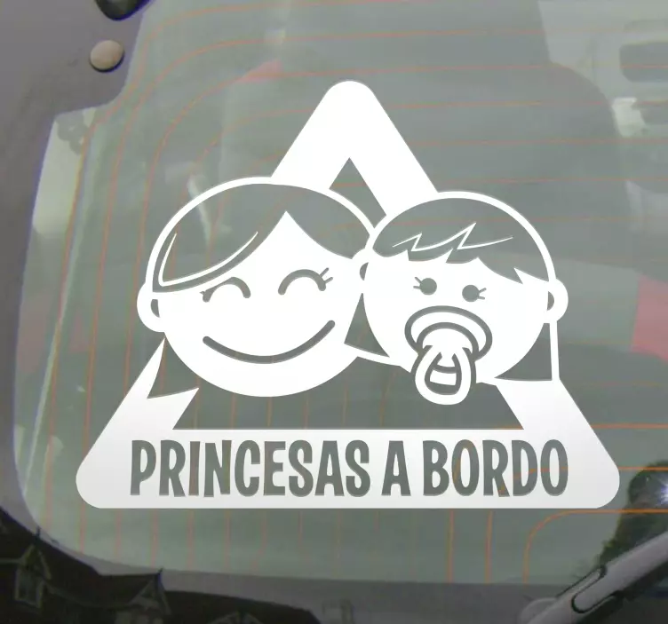 Pegatina bebé a bordo niñas a bordo - TenVinilo
