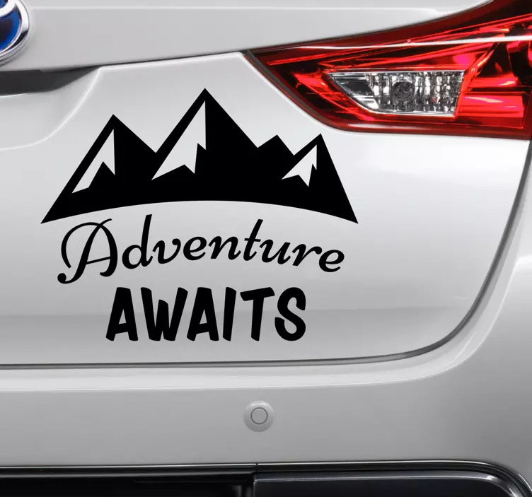 Pegatinas para coche adventure awaits - TenVinilo