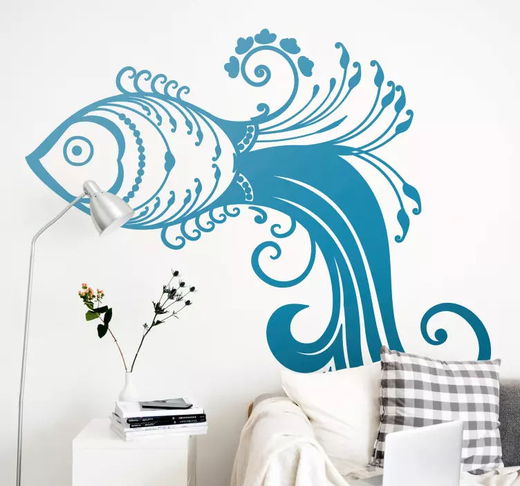 Vinilo pez Peces ornamentales de la vida marina - TenVinilo