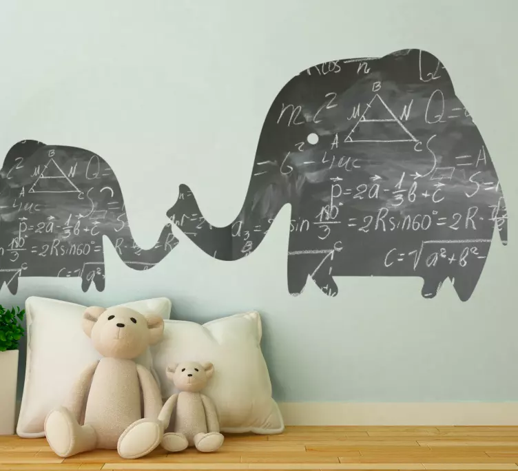 Vinilo pizarra Diseño agradable de la familia de los elefantes - TenVinilo