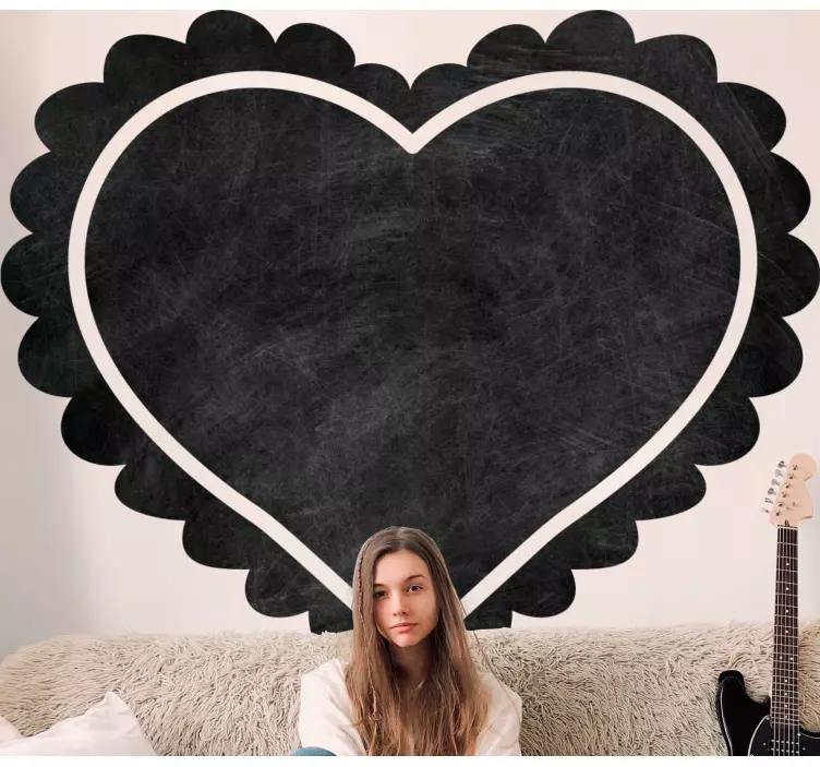 Vinilo pizarra Forma fresca de la hoja del corazón - TenVinilo