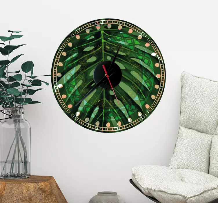 Reloj adhesivo pared jungla - TenVinilo