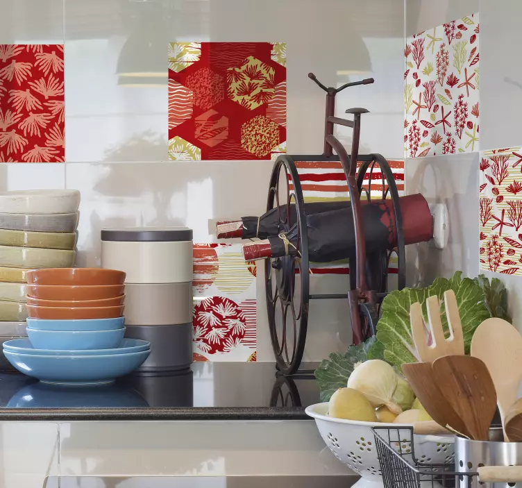 Set azulejos adhesivos living coral - TenVinilo