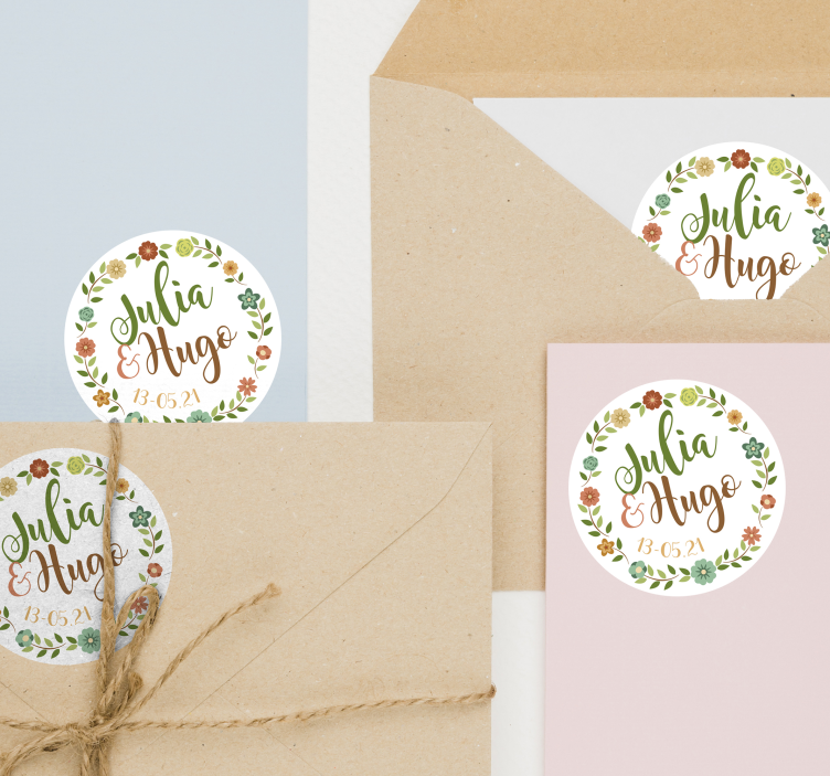 Pegatina para boda marido y mujer - TenVinilo