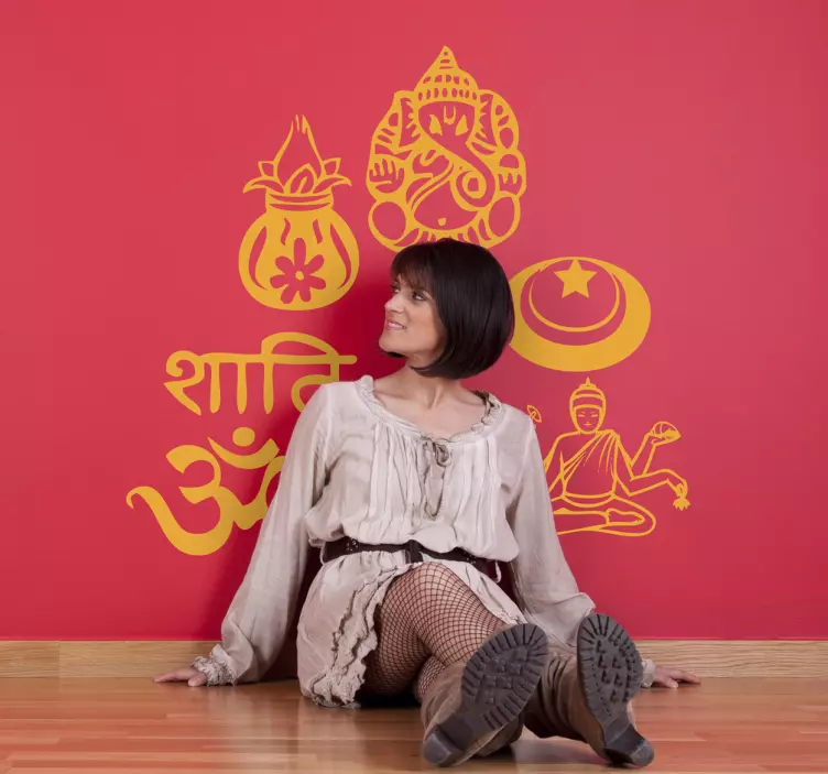 Sticker adhesivos símbolos hindús - TenVinilo