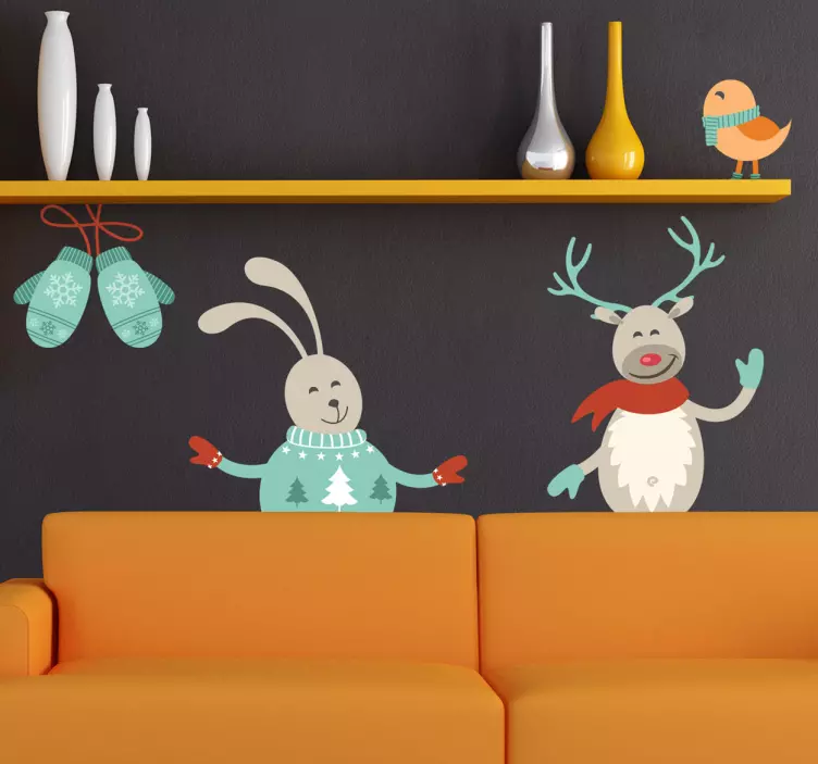 Sticker decorativo personajes invierno - TenVinilo