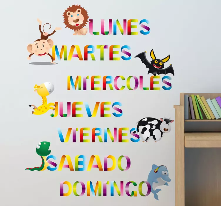Stickers infantiles día semana - TenVinilo
