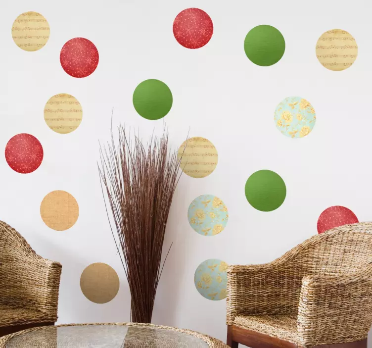 Stickers topos circulares navidad - TenVinilo