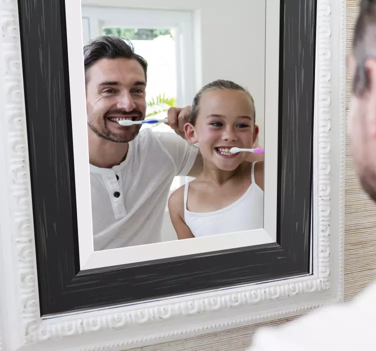 Vinilo adhesivo espejo marco negro - TenVinilo