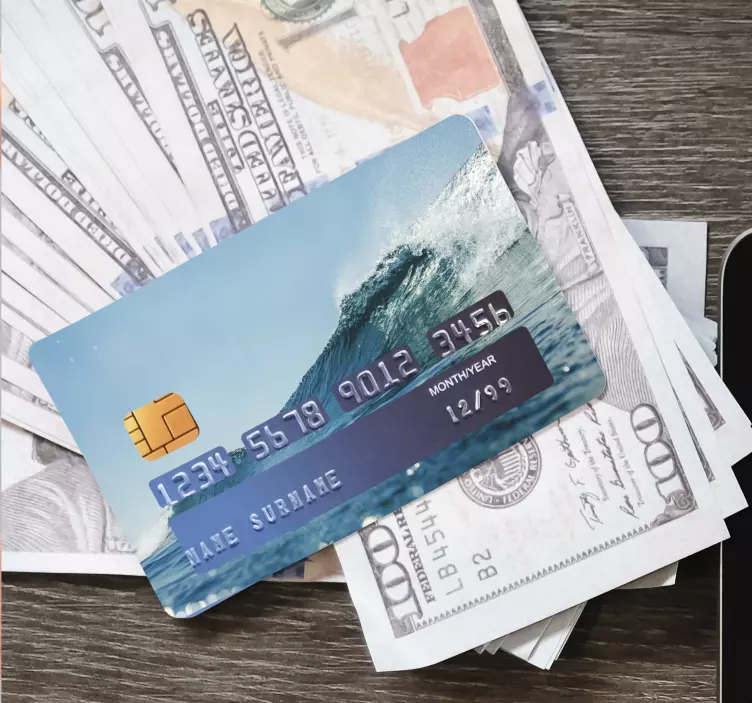 Vinilo adhesivo para tarjeta ola de mar - TenVinilo