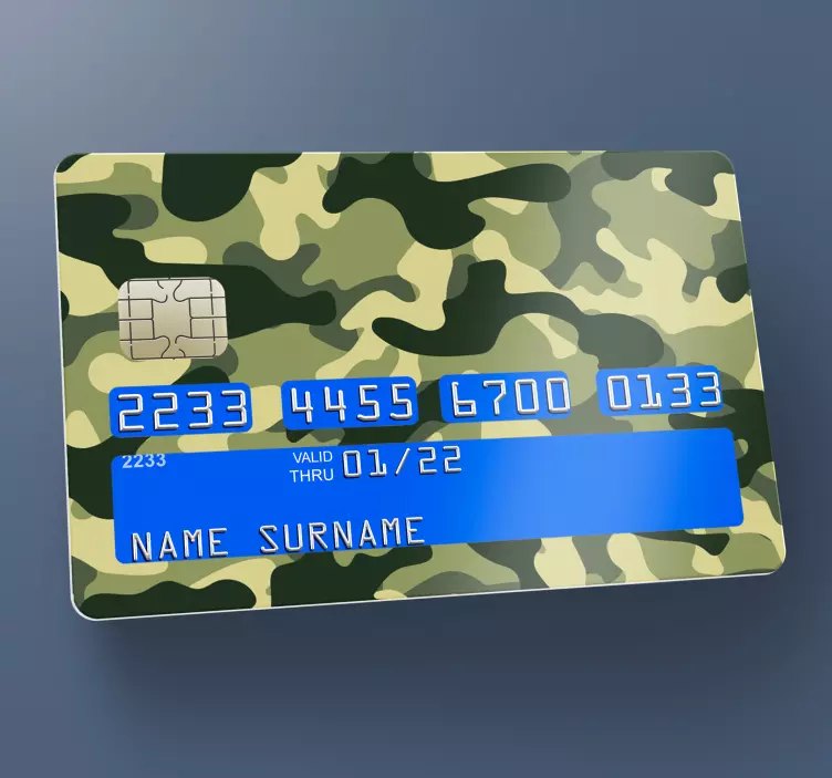 Vinilo decorativo tarjeta camuflaje verde - TenVinilo