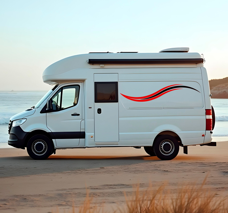 Vinilo autocaravana rayas onduladas - TenVinilo