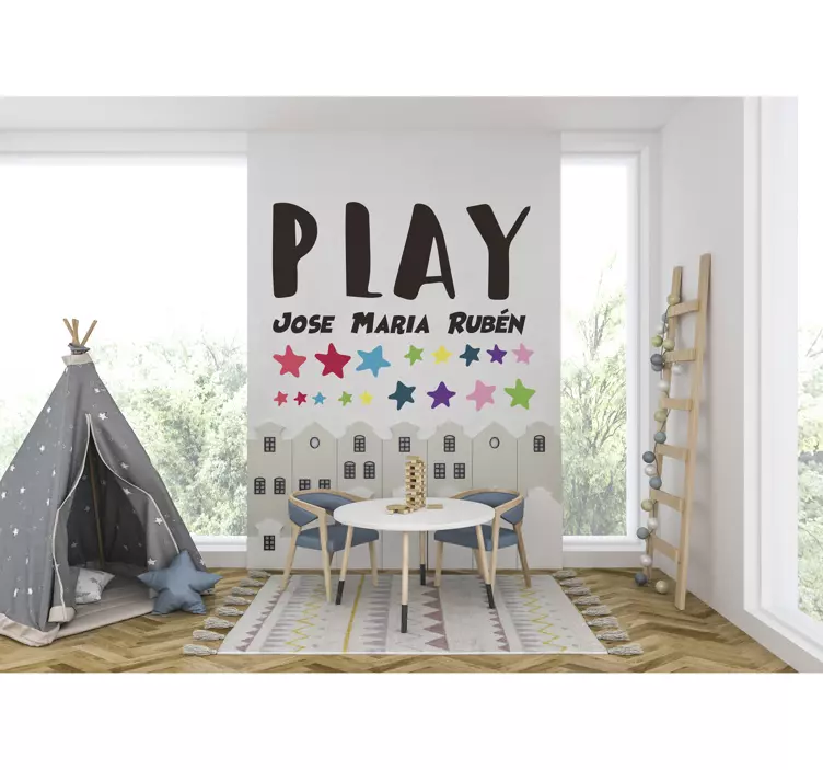 Vinilo infantil sala de juegos personalizable - TenVinilo