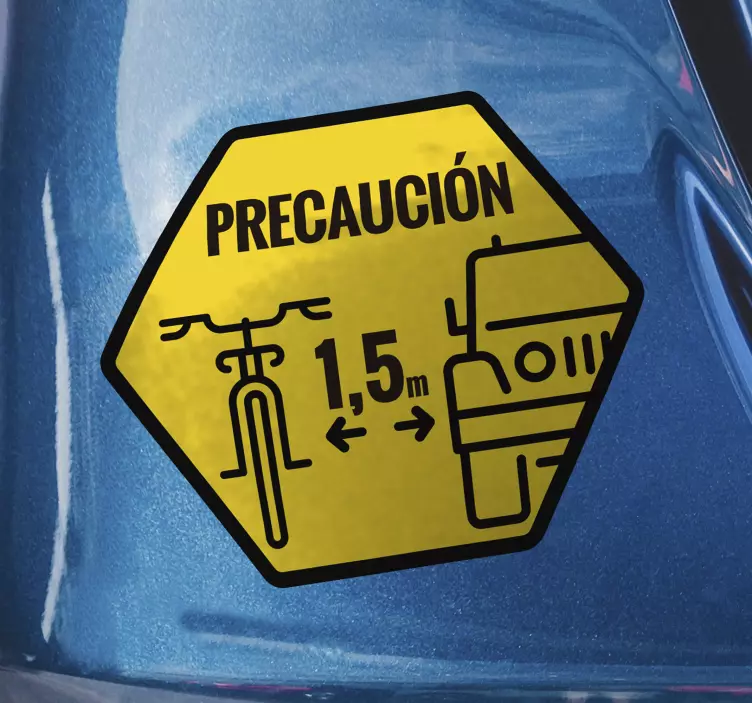 Vinilo bici Ciclista precaución - TenVinilo