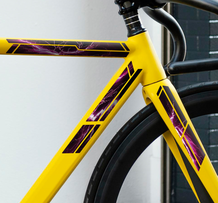 Vinilo bicicleta relámpago rosa - TenVinilo