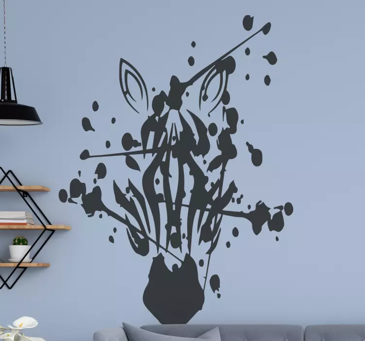 Vinilo animal salvaje cabeza de cebra estilizada - TenVinilo