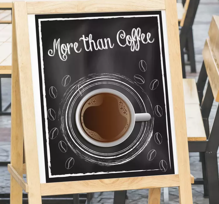 Vinilo cafetería taza con frase más que café - TenVinilo