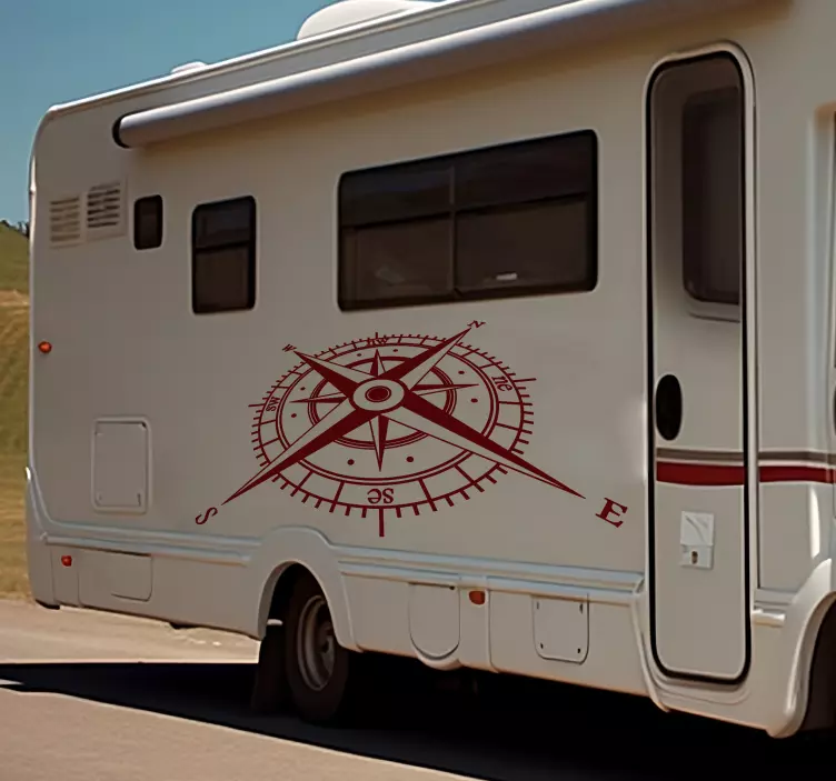 Pegatina caravana compás en perspectivaCompás en perspectiva - TenVinilo