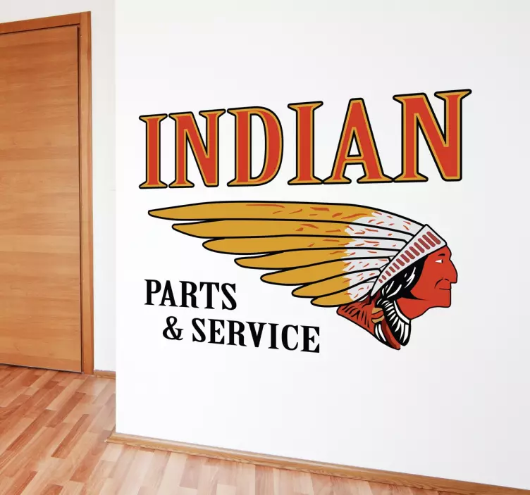 Vinilo cartel Indian parts service - TenVinilo