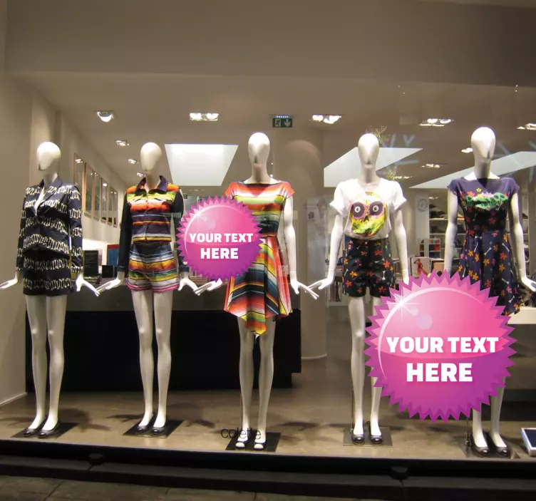 Vinilo círculo puntas oferta rosa - TenVinilo