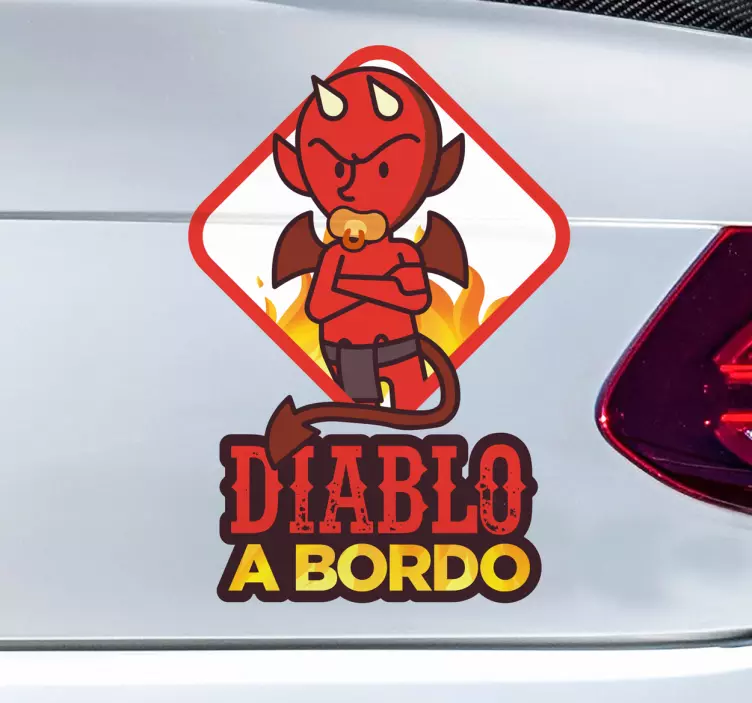 Vinilo coche diablo a bordo - TenVinilo