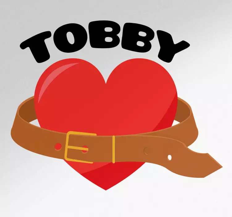 Vinilo de amor corazón con cinturón - TenVinilo