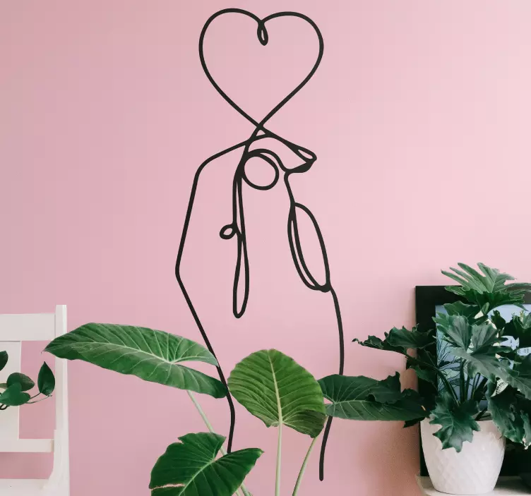 Vinilo amor  mano sosteniendo corazón - TenVinilo