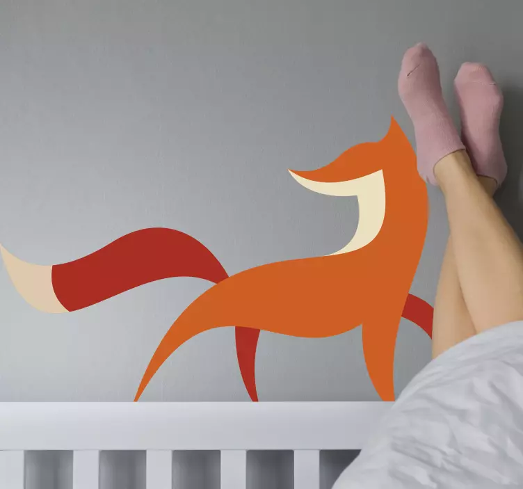 Vinilo animal salvaje silueta zorro naranja - TenVinilo