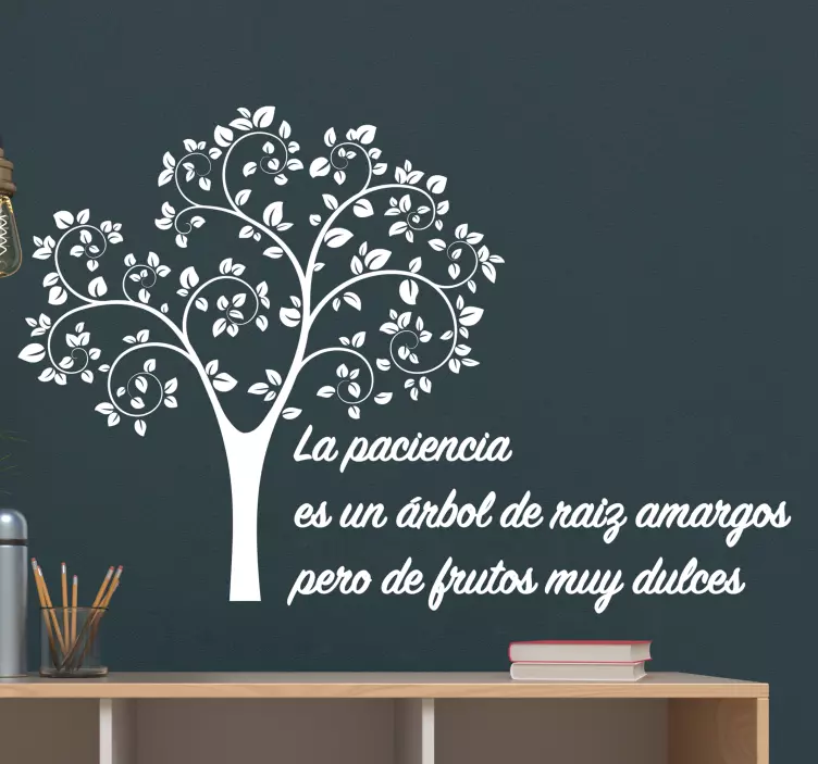 Vinilo de árbol La paciencia da dulces regalos - TenVinilo