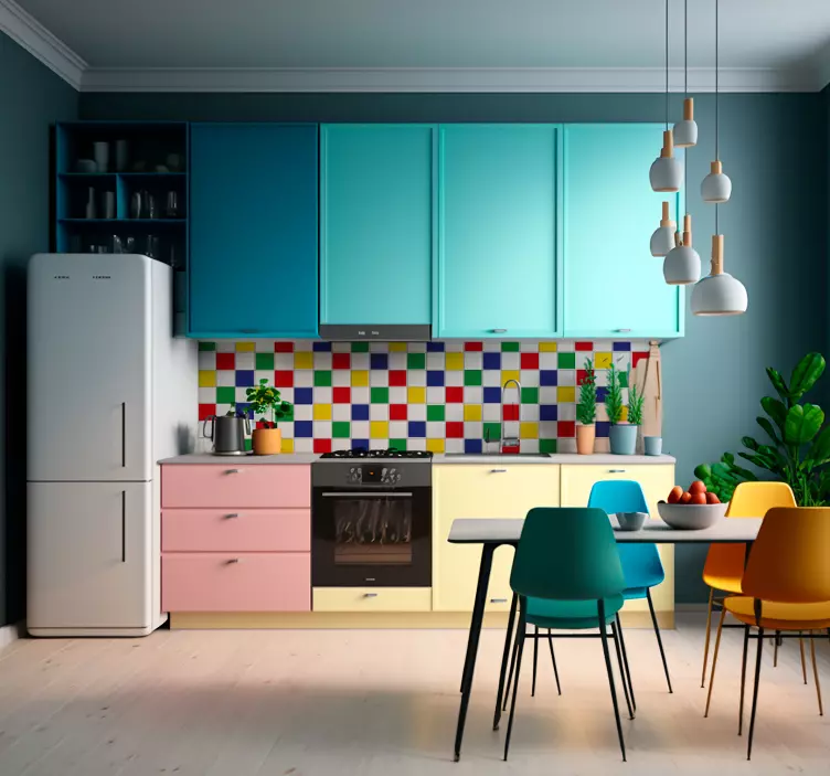 Vinilo color azulejos coloridos - TenVinilo