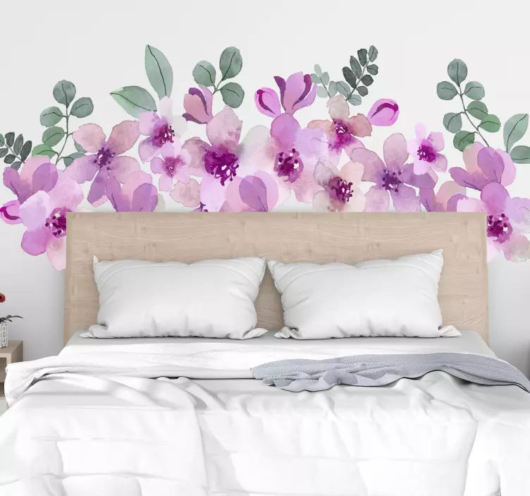 Vinilo flores Hermoso ramo de flores de acuarela - TenVinilo