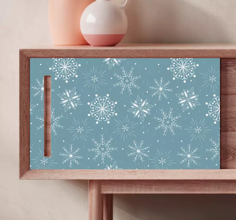 Pegatinas de navidad Copos de nieve decorativos azules y blancos - TenVinilo