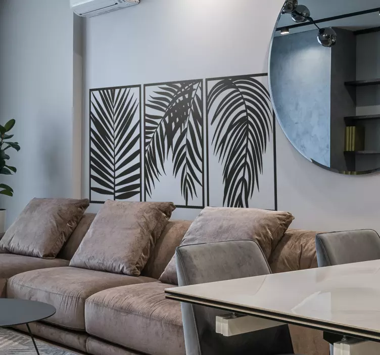 Vinilo plantas hojas de palma monocolor - TenVinilo