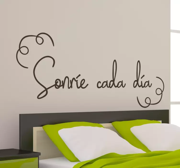 Vinilo de texto sonríe cada día - TenVinilo