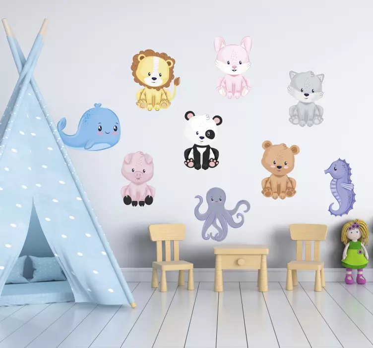 Vinilo animal de la granja Bonitos y grandes animales - TenVinilo