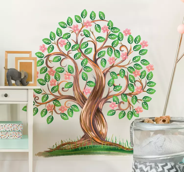 Vinilo decorativo árbol acuarela - TenVinilo