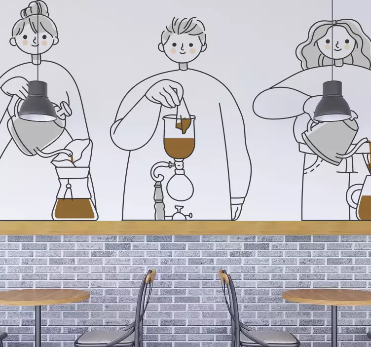 Vinilo bebida con diferentes café - TenVinilo