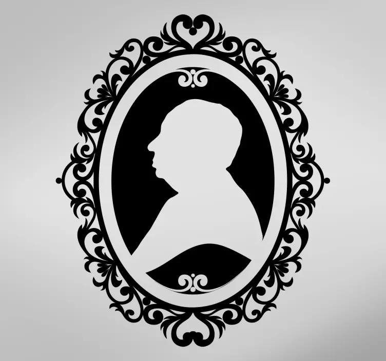 Vinilo decorativo camafeo adulto invertido - TenVinilo