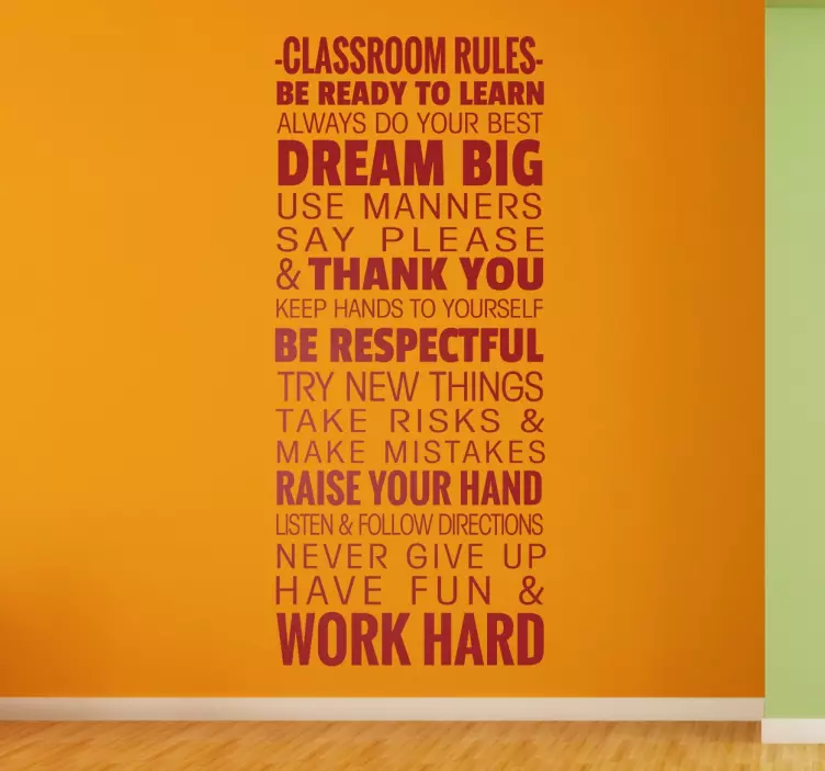Vinilo decorativo classroom rules - TenVinilo