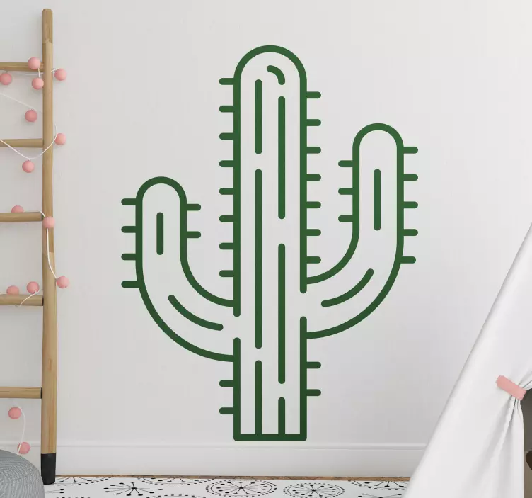 Vinilo pared de cactus del desierto gigante - TenVinilo