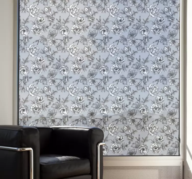 Vinilo ventana de flores translúcidas adhesivo - TenVinilo