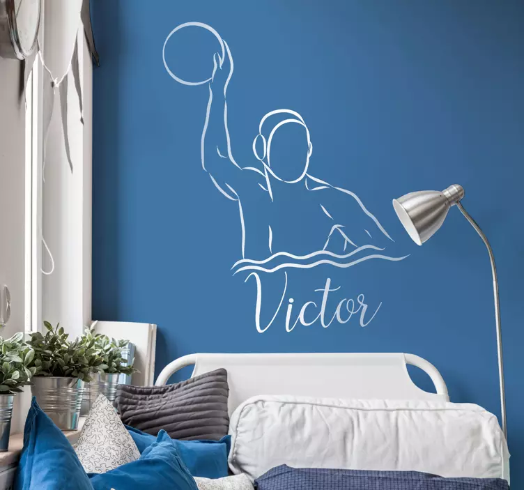 Pegatina Waterpolo con nombre - TenVinilo