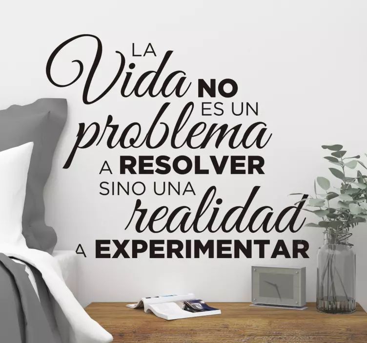 Vinilo pared frase la vida es para experimentar - TenVinilo